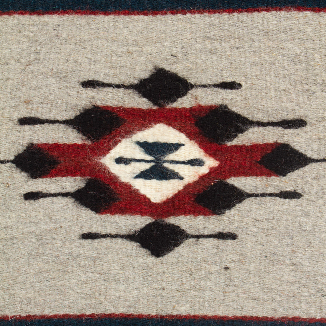 Artisan-Made Zapotec Diamond-Patterned 100% Wool Table Mat - Diamond of Heritage