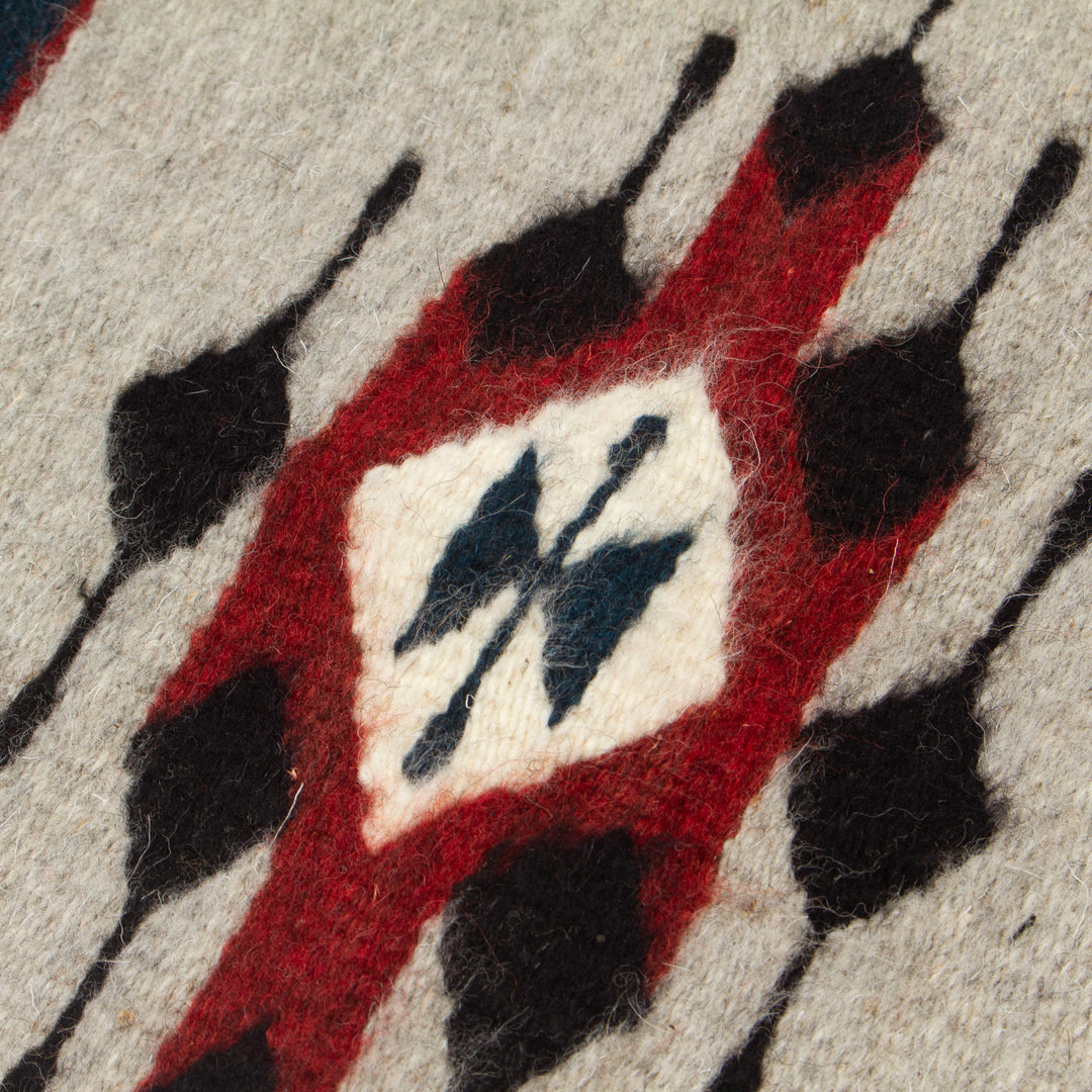 Artisan-Made Zapotec Diamond-Patterned 100% Wool Table Mat - Diamond of Heritage