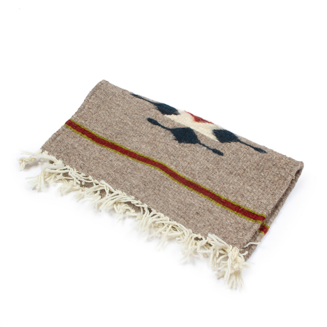 Zapotec Diamond-Patterned Grey and Red Wool Area Rug (1x1) - Diamond of Magnificence