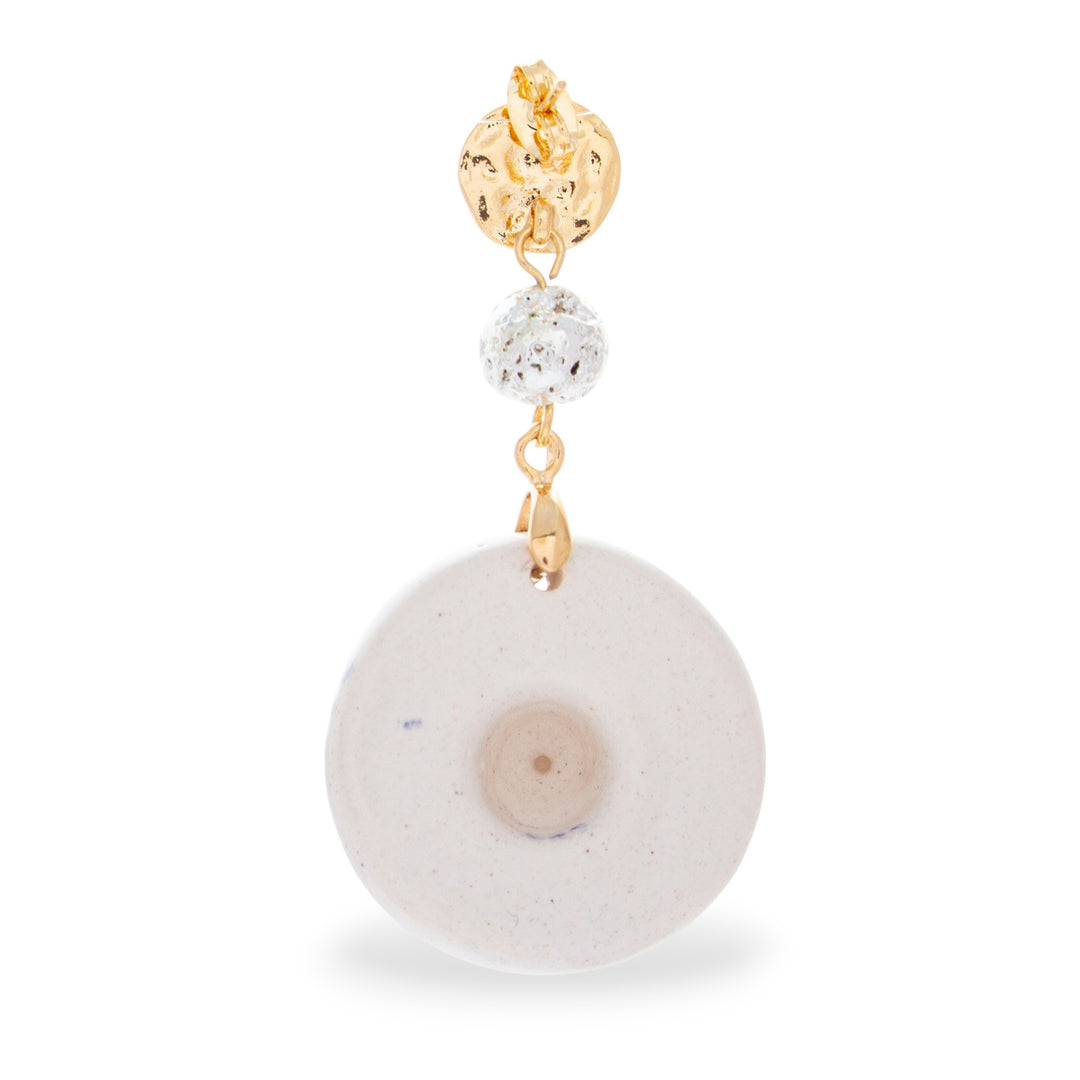 Talavera-Inspired Floral 14k Gold-Accented Dangle Earrings - Endless Blue