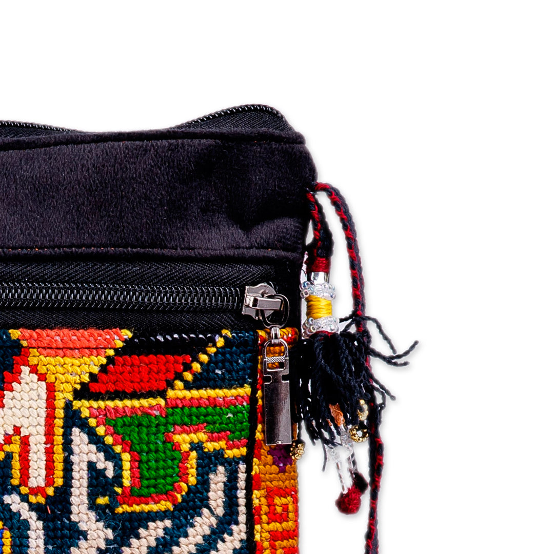 Iroki Embroidered Traditional Silk Sling in Warm Palette - Iroki Summer Garden