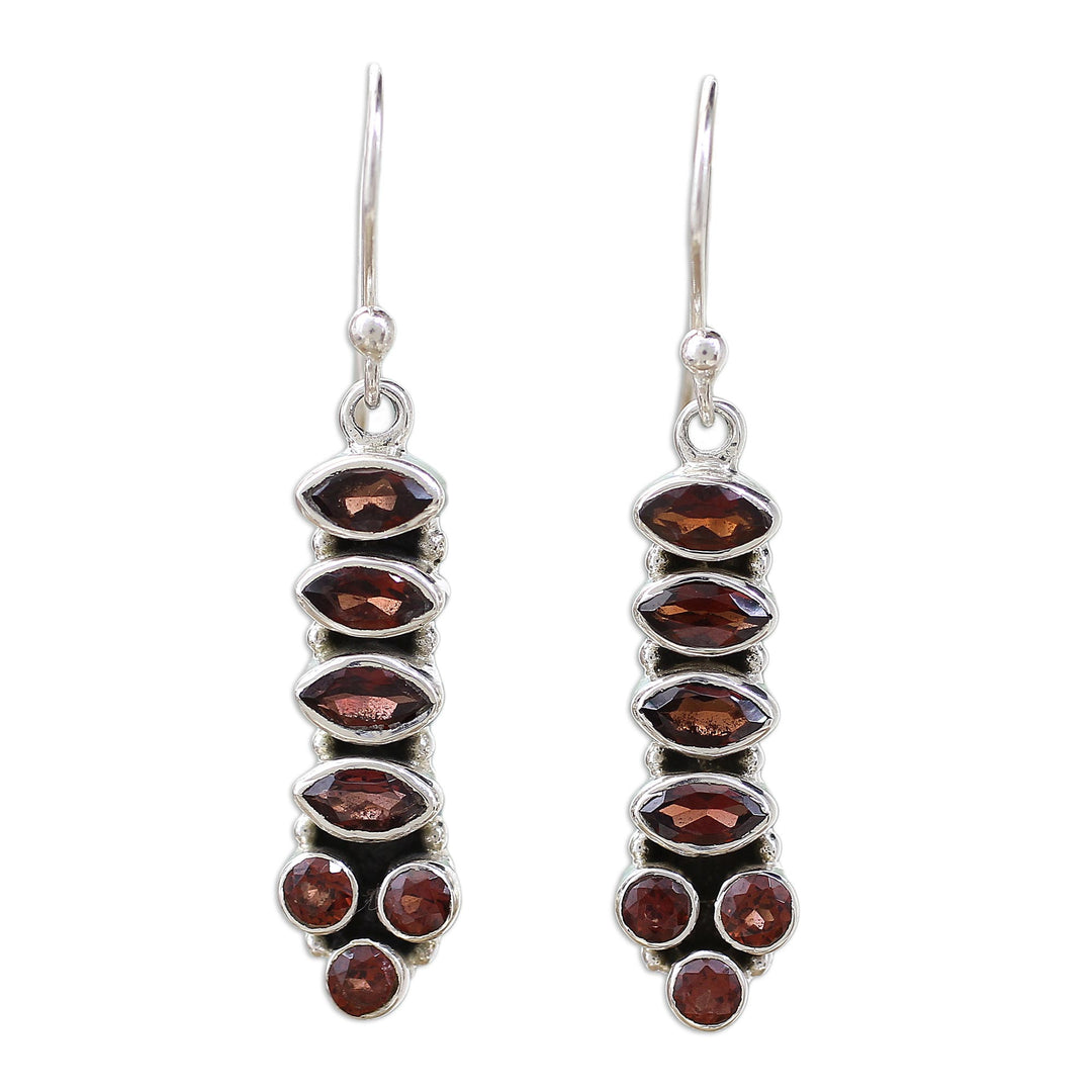 Handcrafted Sterling Silver and Garnet Earrings - Incandescent Passion