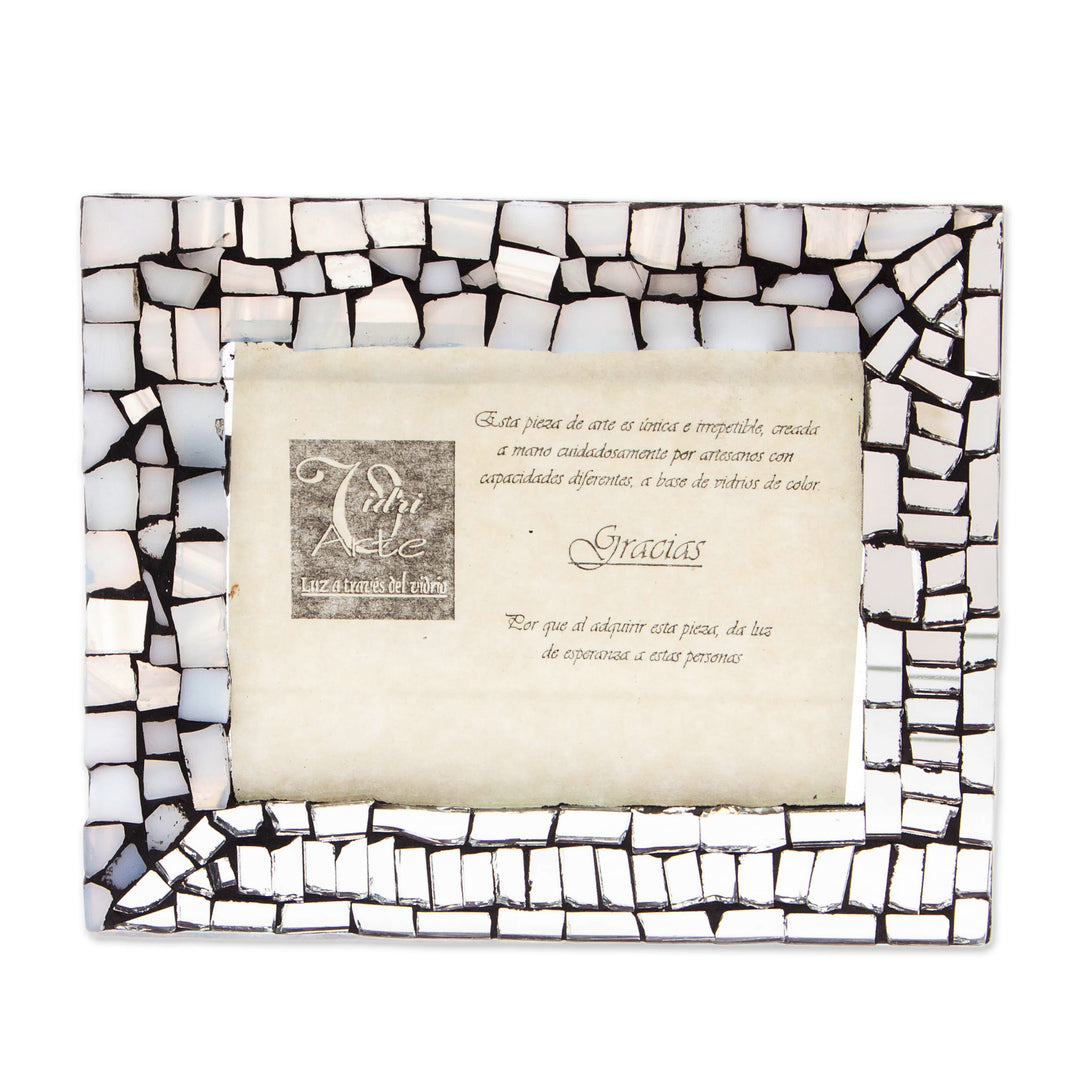 Mirror Glass Photo Frame Handmade by Mexican Artisans (3x4) - Shimmering Beloved