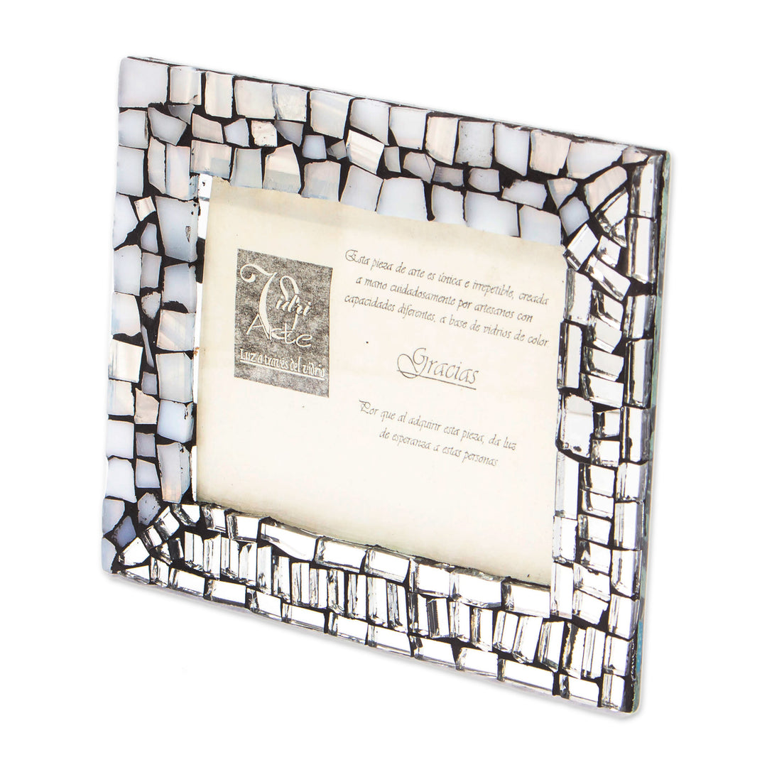 Mirror Glass Photo Frame Handmade by Mexican Artisans (3x4) - Shimmering Beloved