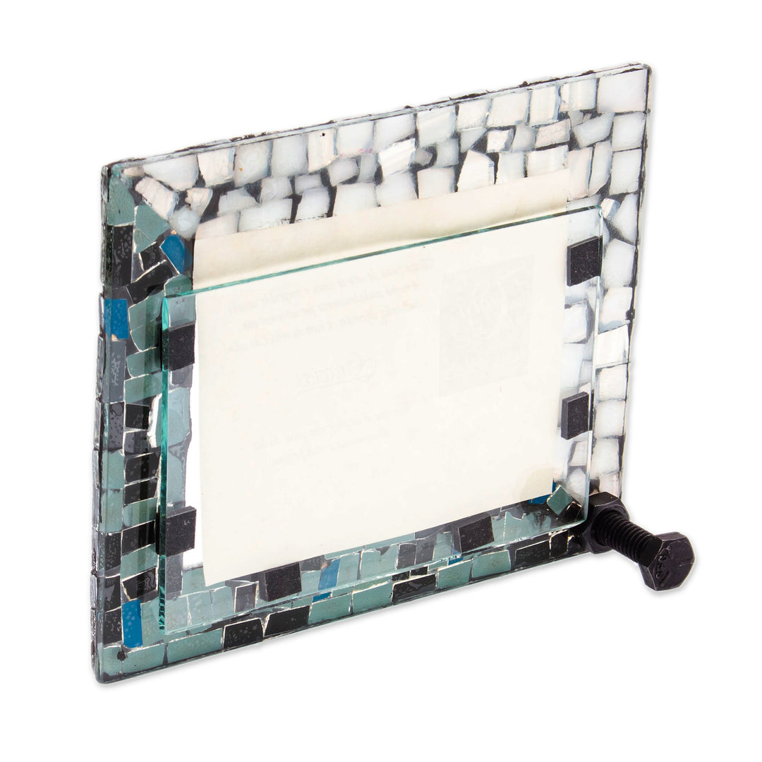 Mirror Glass Photo Frame Handmade by Mexican Artisans (3x4) - Shimmering Beloved