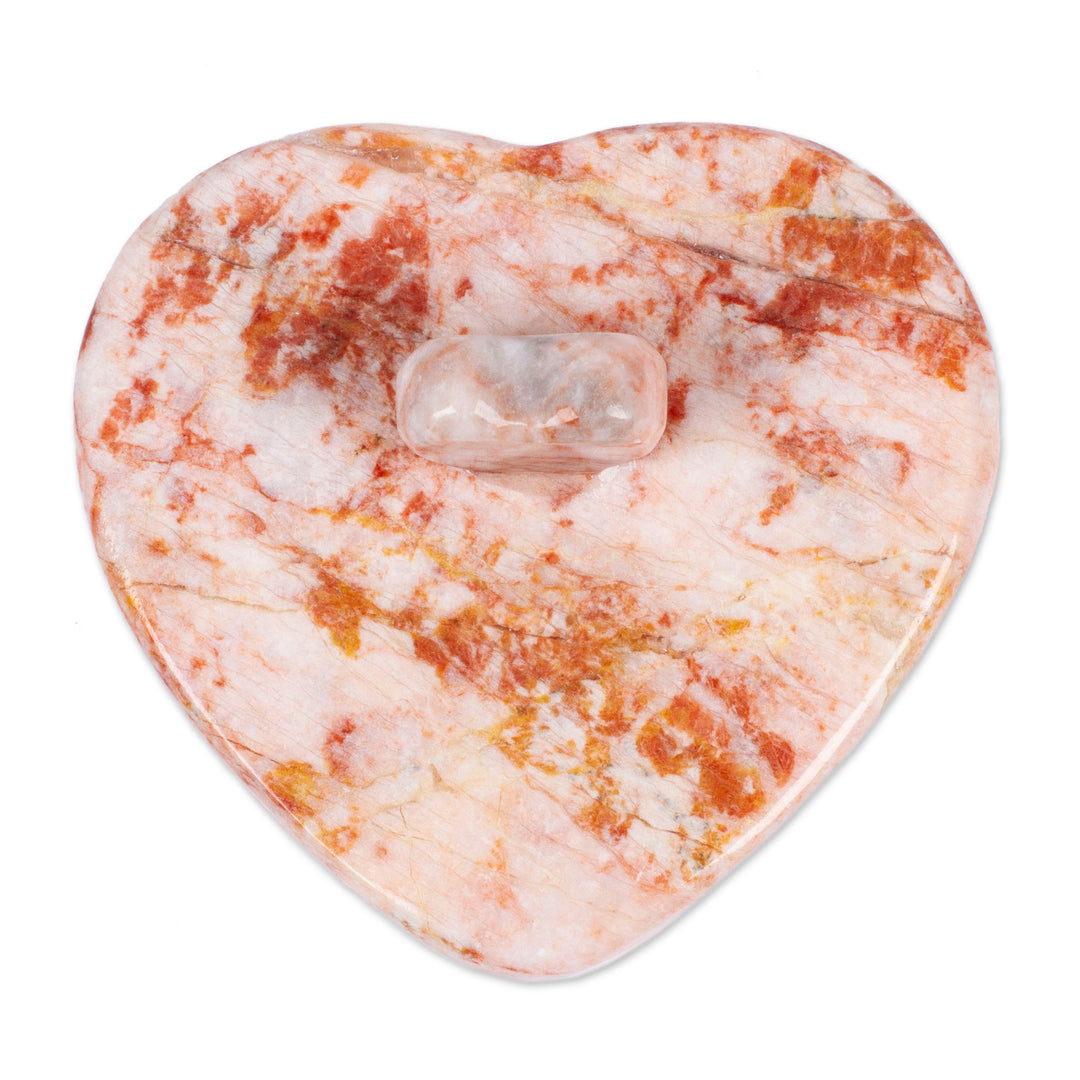 Hand-Carved Marble Decorative Jewelry Box with Heart Design - I Give You my Heart