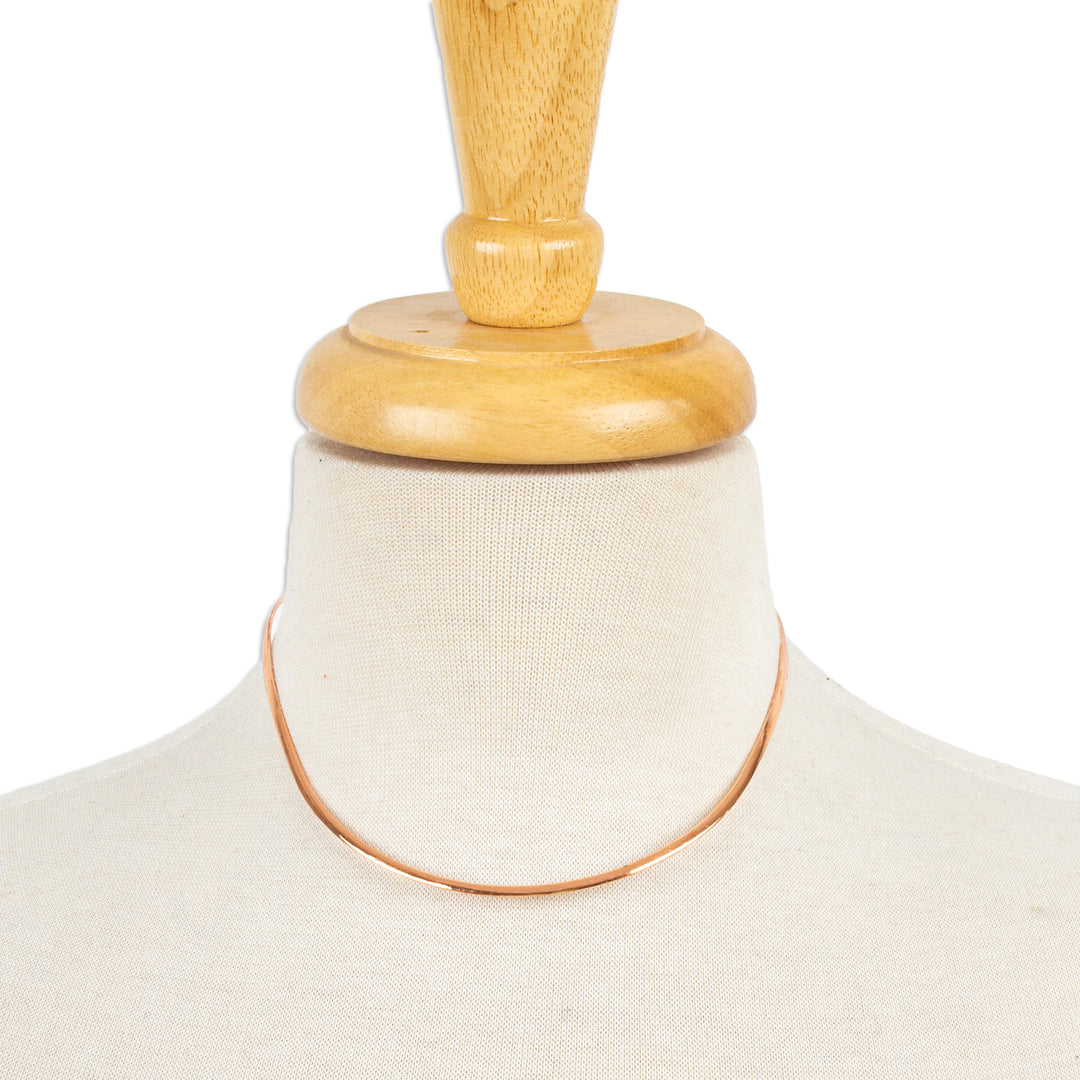 Handmade Copper Collar Necklace from Mexico - Feminine Fantasy