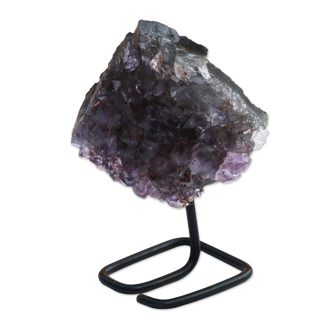 Natural Amethyst on Stand Mini Sculpture from Brazil - Intuitive Magic