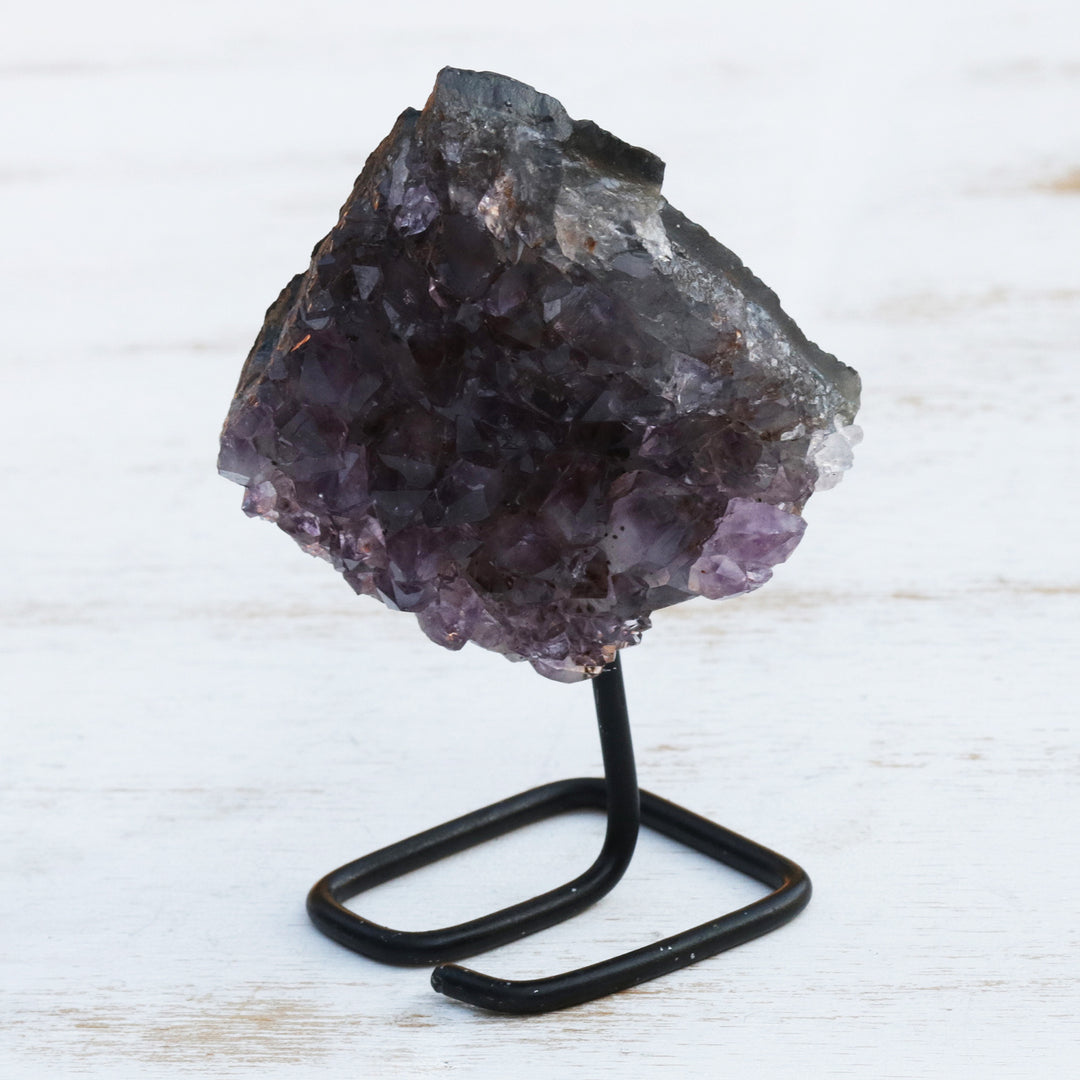 Natural Amethyst on Stand Mini Sculpture from Brazil - Intuitive Magic