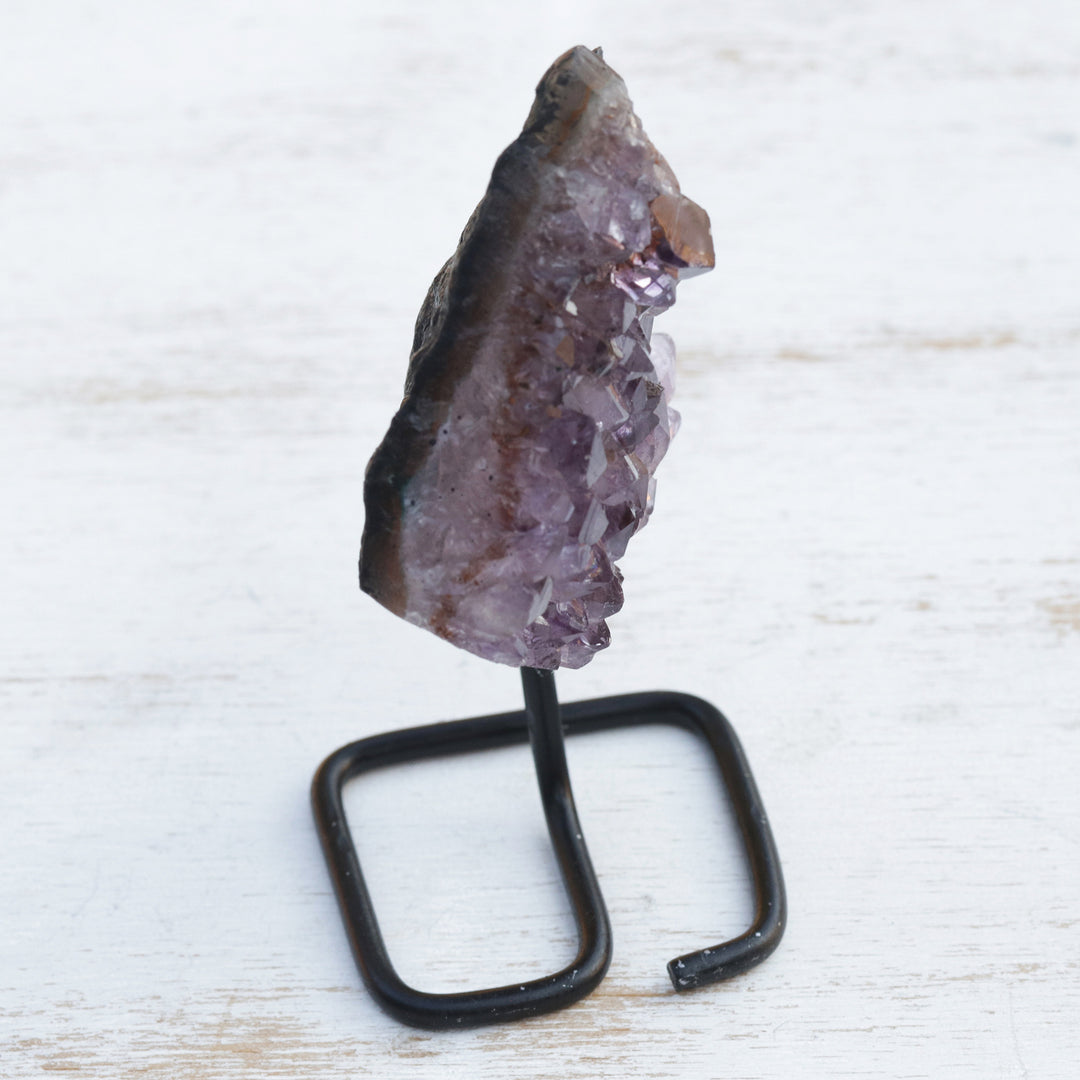 Natural Amethyst on Stand Mini Sculpture from Brazil - Intuitive Magic