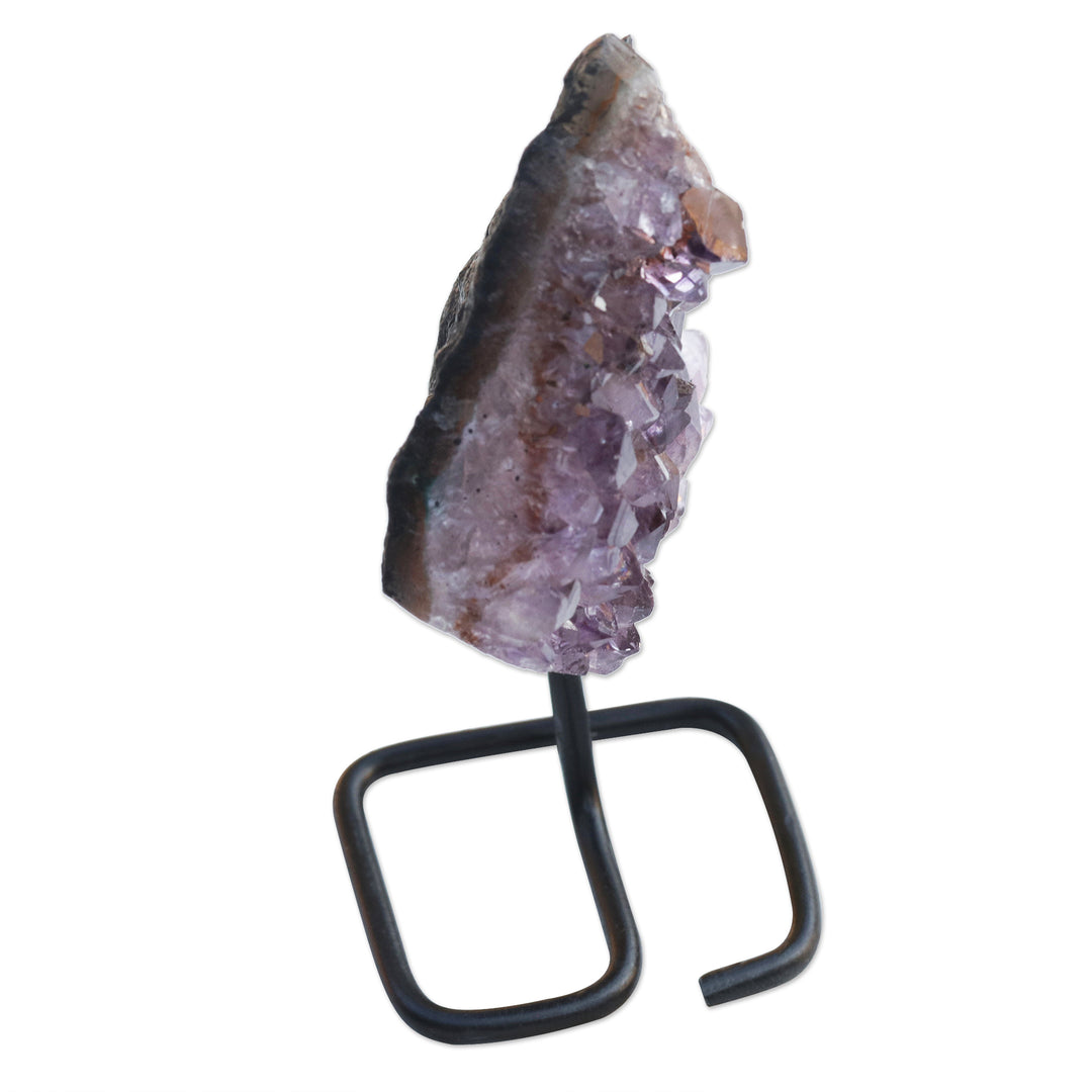 Natural Amethyst on Stand Mini Sculpture from Brazil - Intuitive Magic
