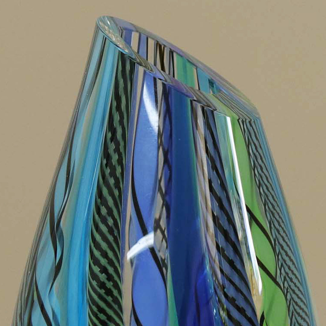 Collectible Handblown Murano Inspired Art Vase (6 Inch) - Carnival Color Fantasy