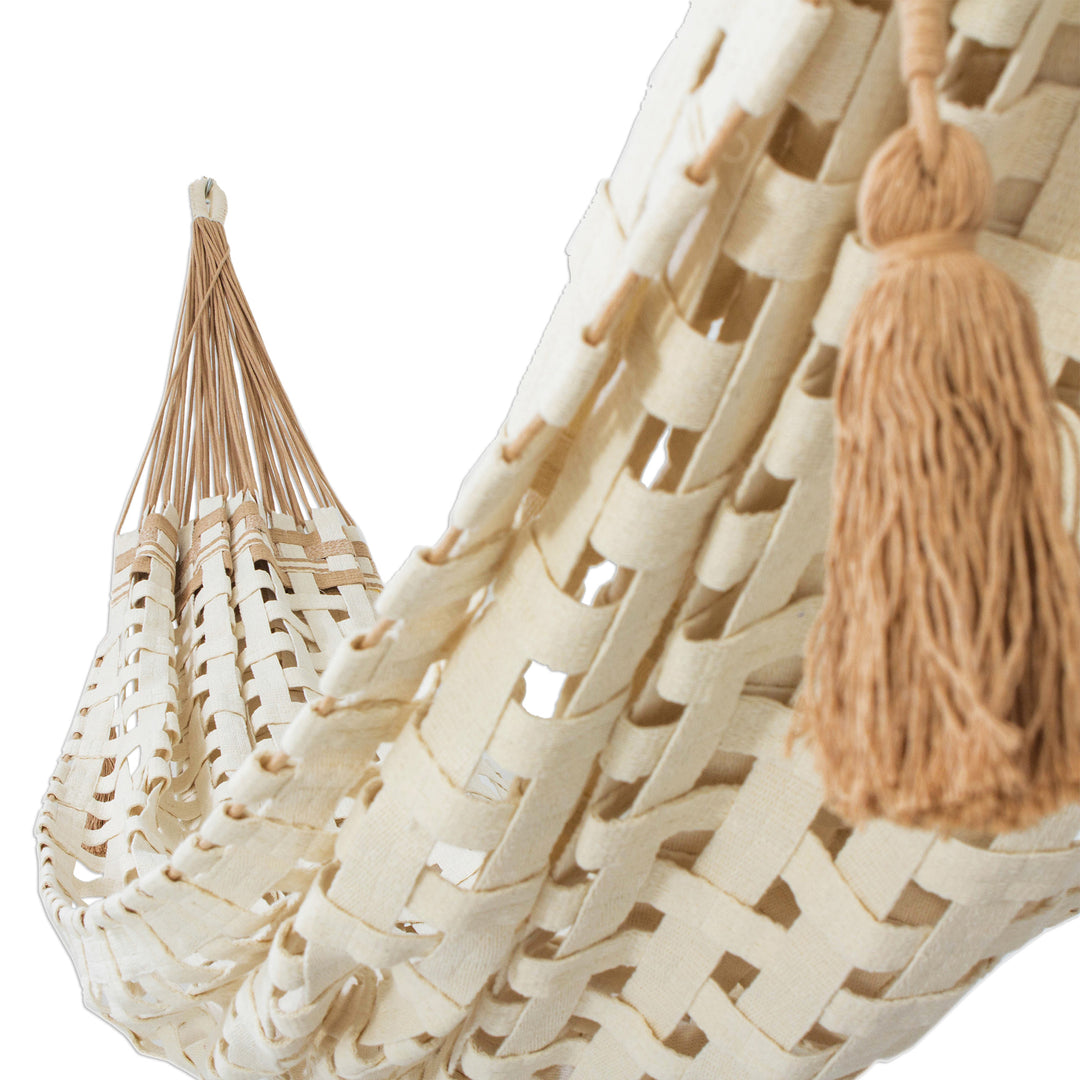 Handwoven Double Cotton Hammock from Brazil - Comfort Weave