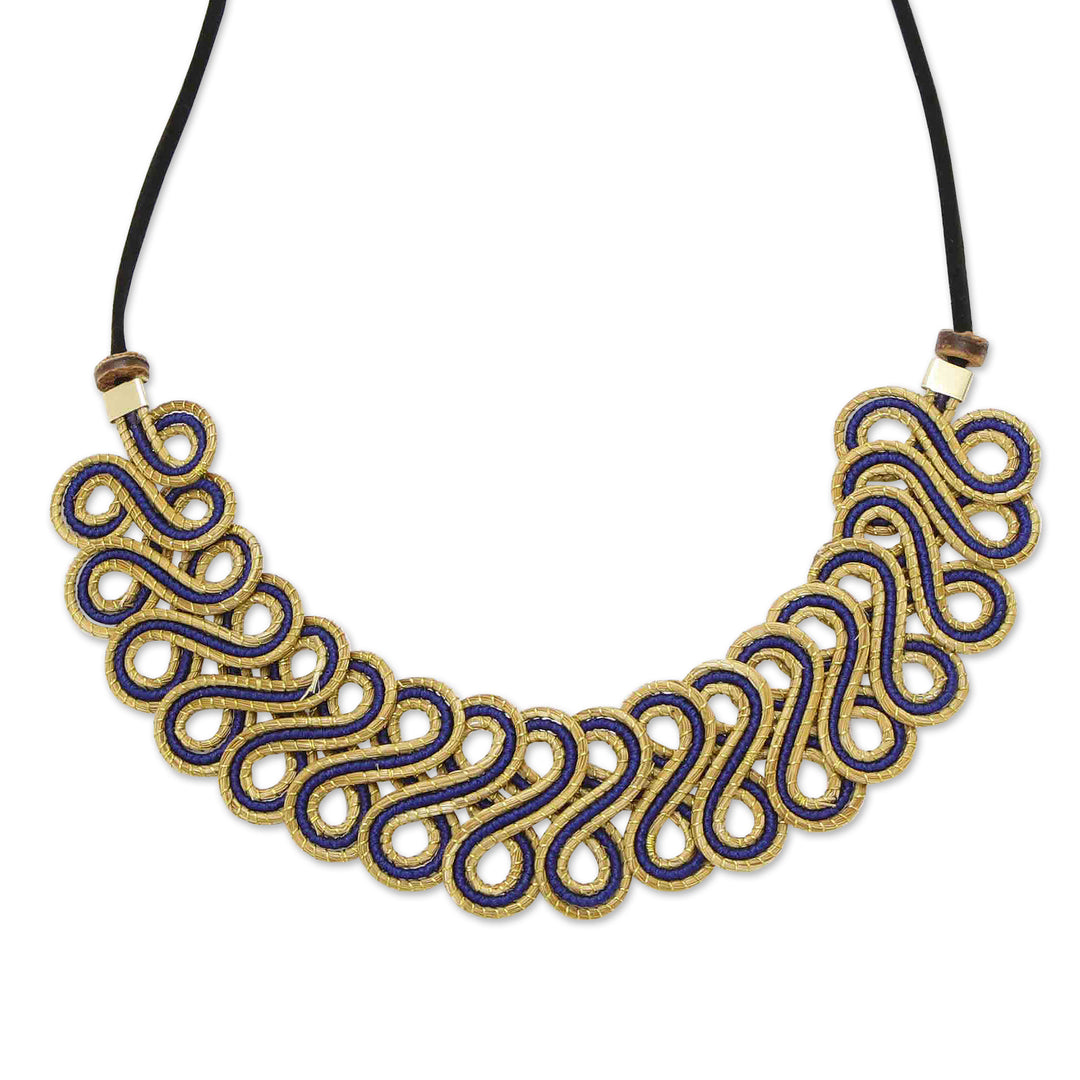 18k Gold-Accented Golden Grass Pendant Necklace in Green - Green Braids