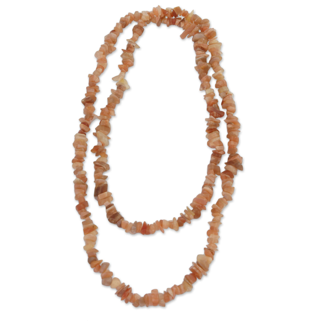 Natural Moonstone Beaded Necklace from Brazil - Earthen Infatuation