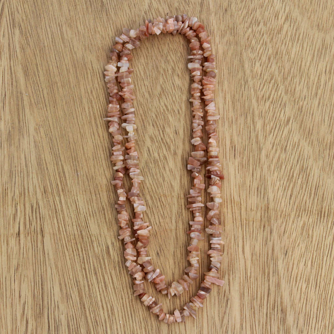 Natural Moonstone Beaded Necklace from Brazil - Earthen Infatuation