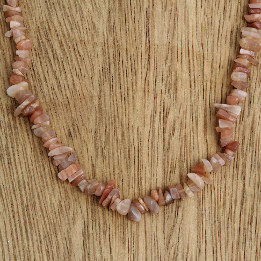 Natural Moonstone Beaded Necklace from Brazil - Earthen Infatuation