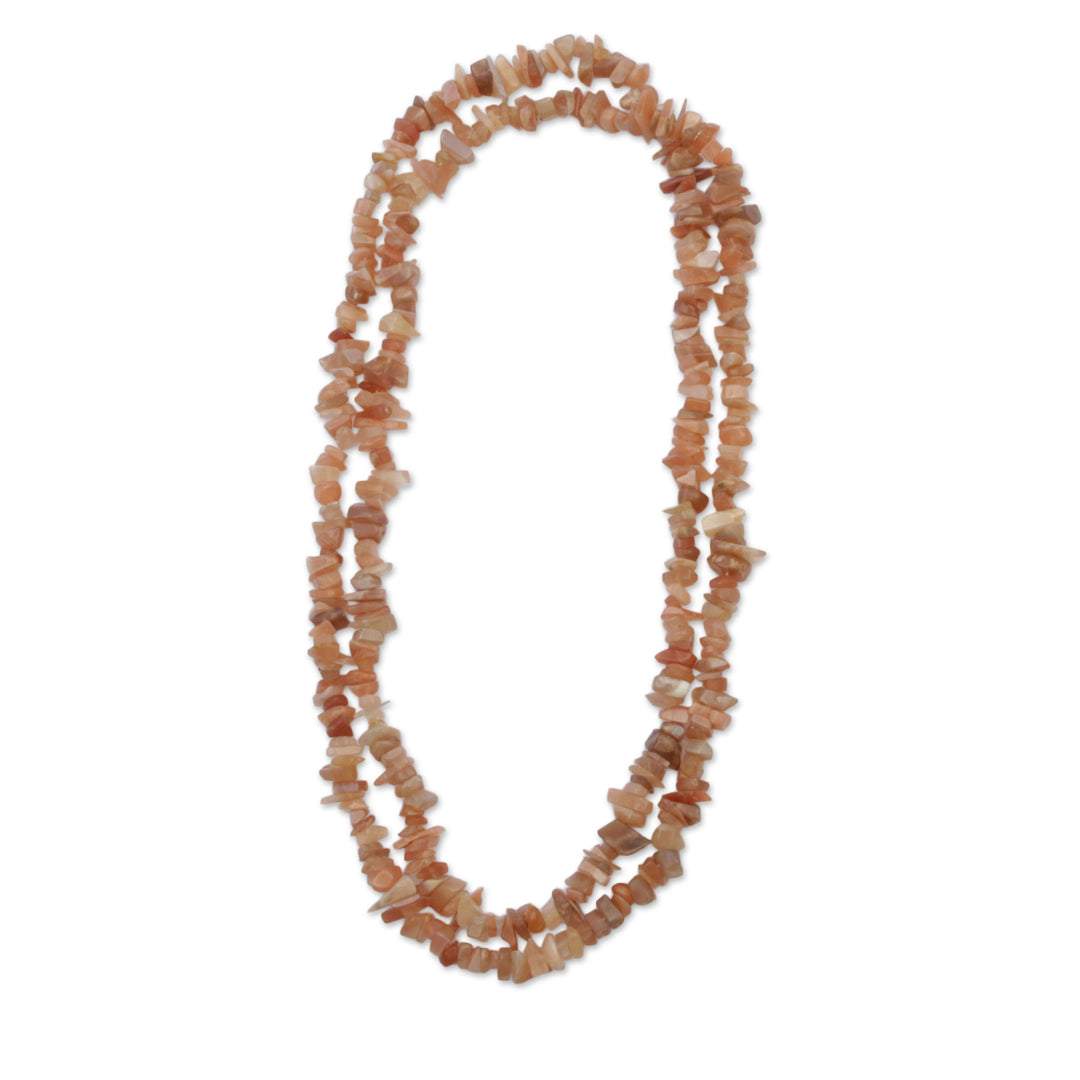 Natural Moonstone Beaded Necklace from Brazil - Earthen Infatuation
