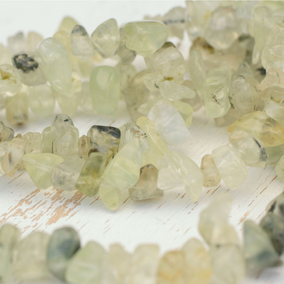 Green Prehnite Beaded Necklace from Brazil - Sage