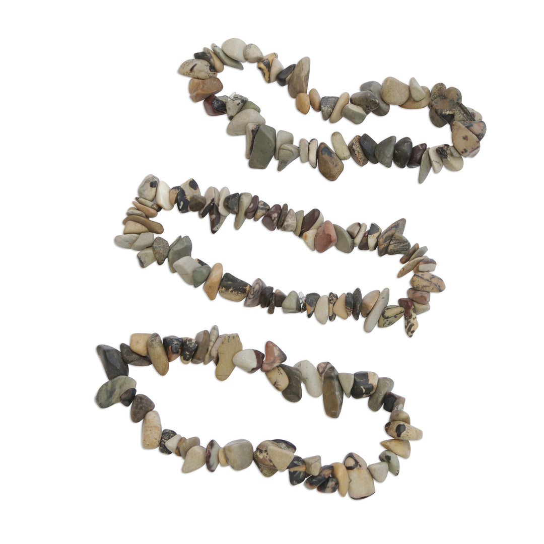 Jasper Beaded Stretch Bracelets from Brazil (Set of 3) - Eclectic Friendship