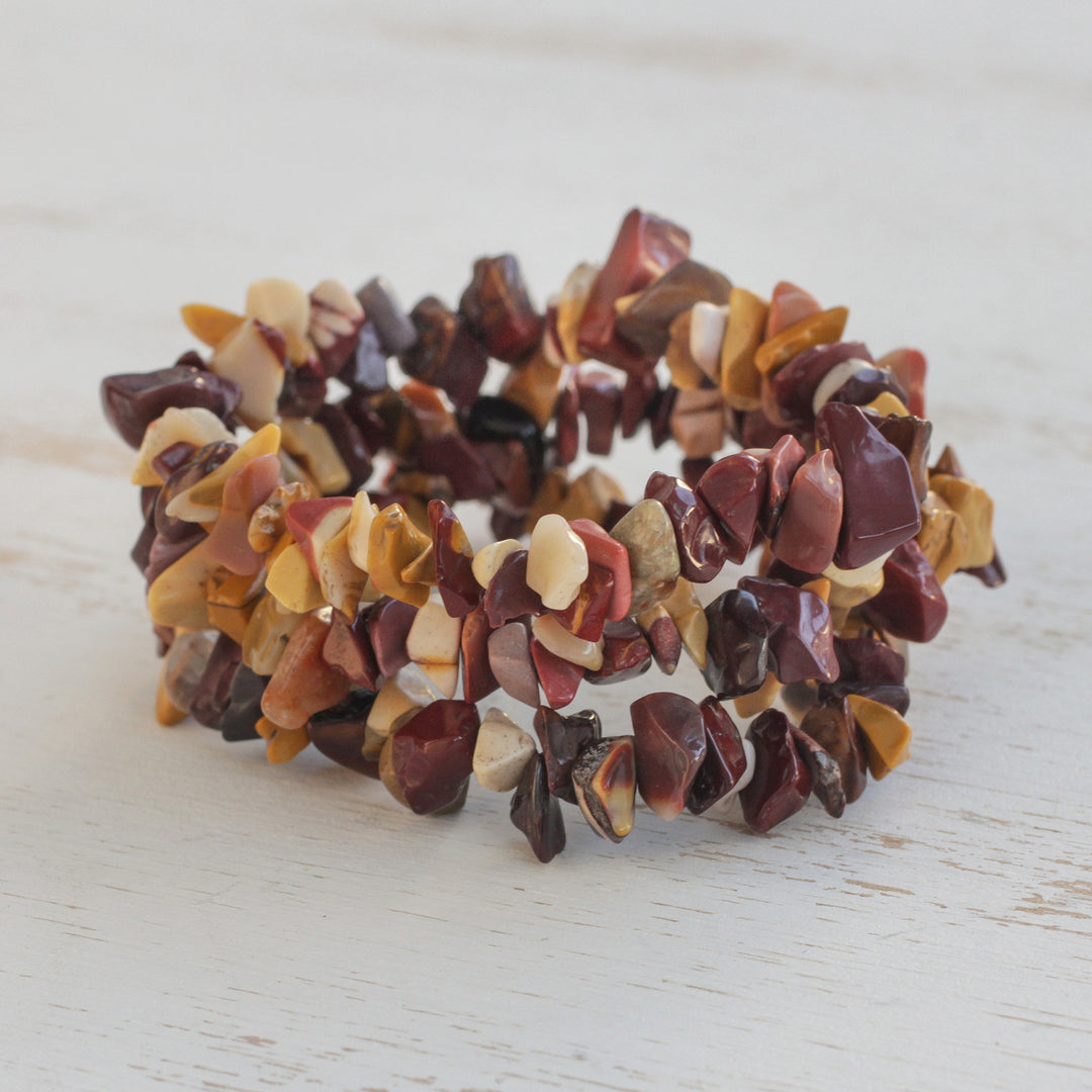 Three Jasper Beaded Stretch Bracelets from Brazil - Jasper Trio