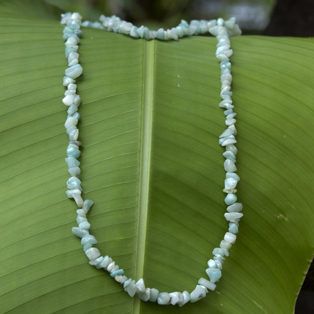 Handcrafted Amazonite Beaded Necklace - Amapa Lagoon