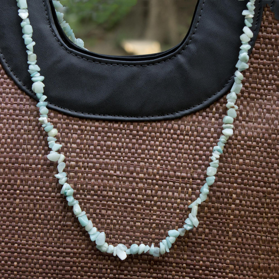 Handcrafted Amazonite Beaded Necklace - Amapa Lagoon