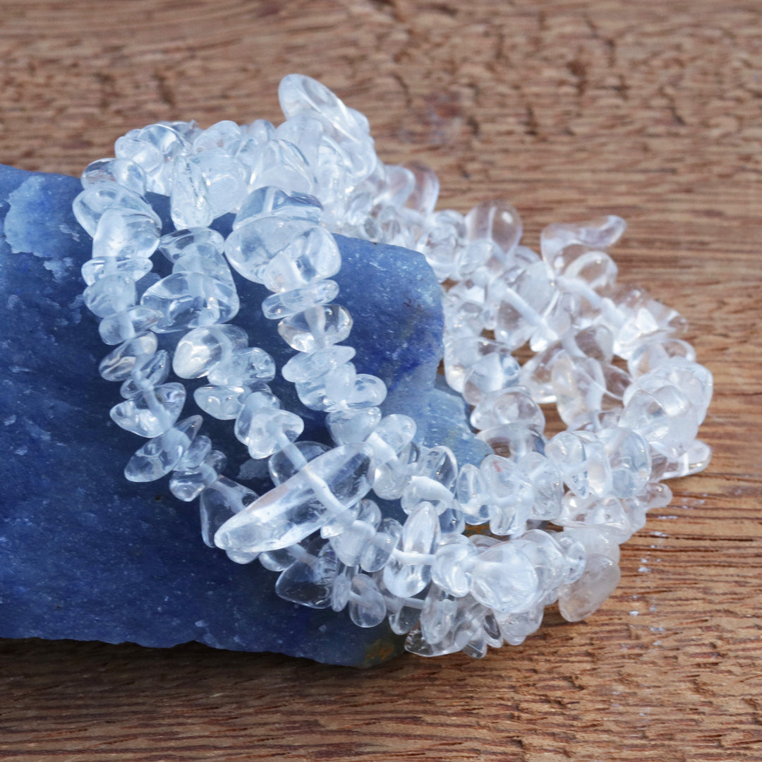 Crystal Quartz Beaded Bracelets (Set of 3) from Brazil - Crystalline