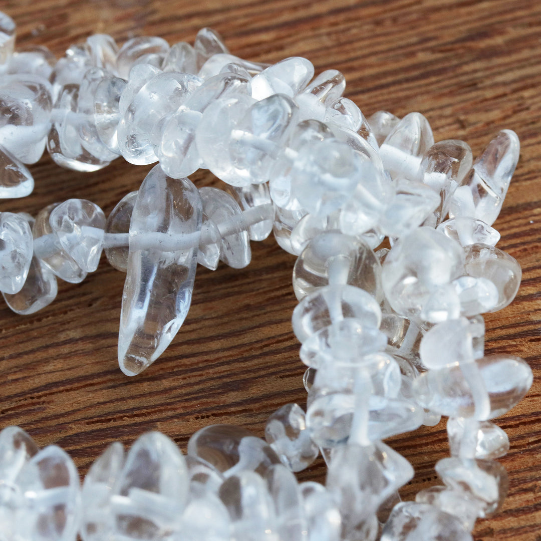 Crystal Quartz Beaded Bracelets (Set of 3) from Brazil - Crystalline