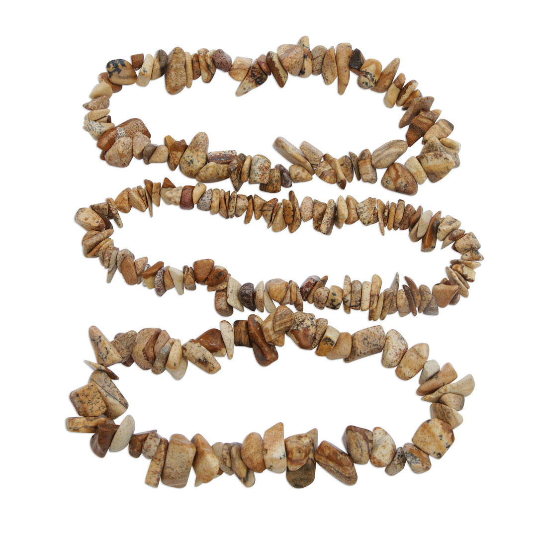 Earthen Jasper Beaded Stretch Bracelets (Set of 3) - Earth Friendship