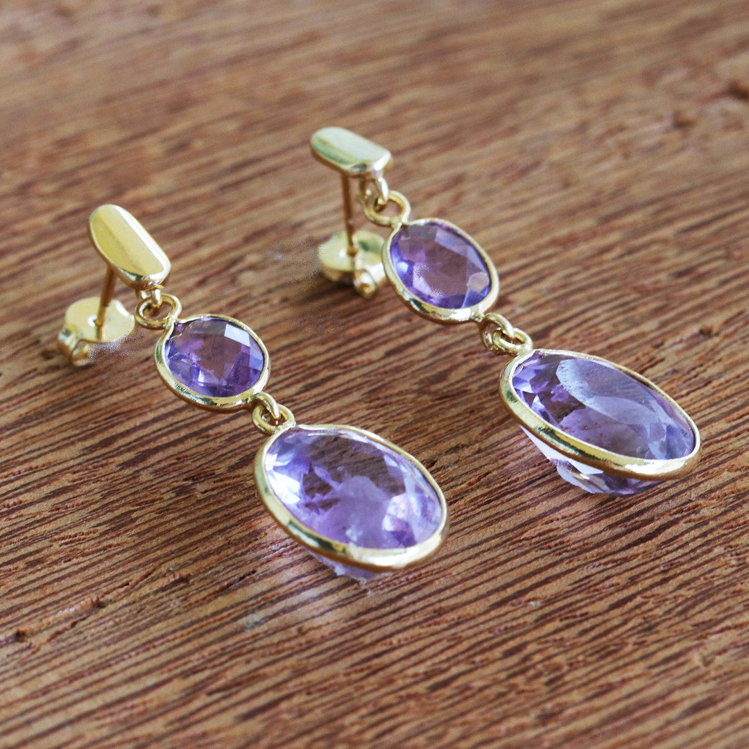 Ten Carat Amethyst Earrings - Brilliant Revelation