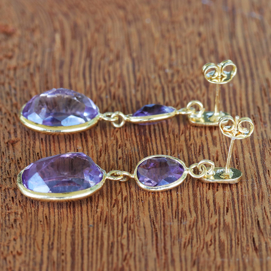 Ten Carat Amethyst Earrings - Brilliant Revelation