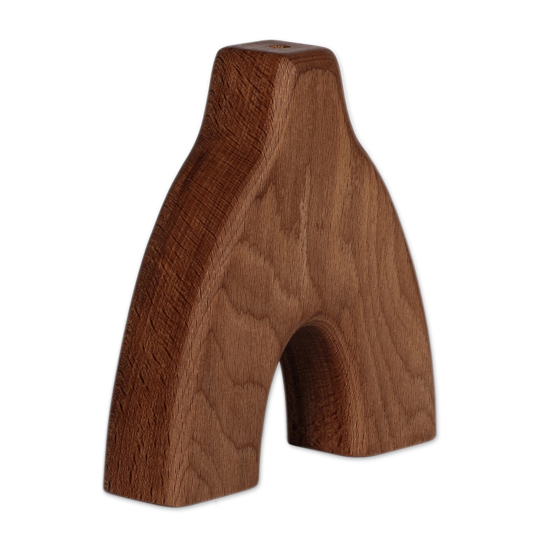 Avant-Garde Handmade Beechwood Decorative Vase from Armenia - Sylvan Duality