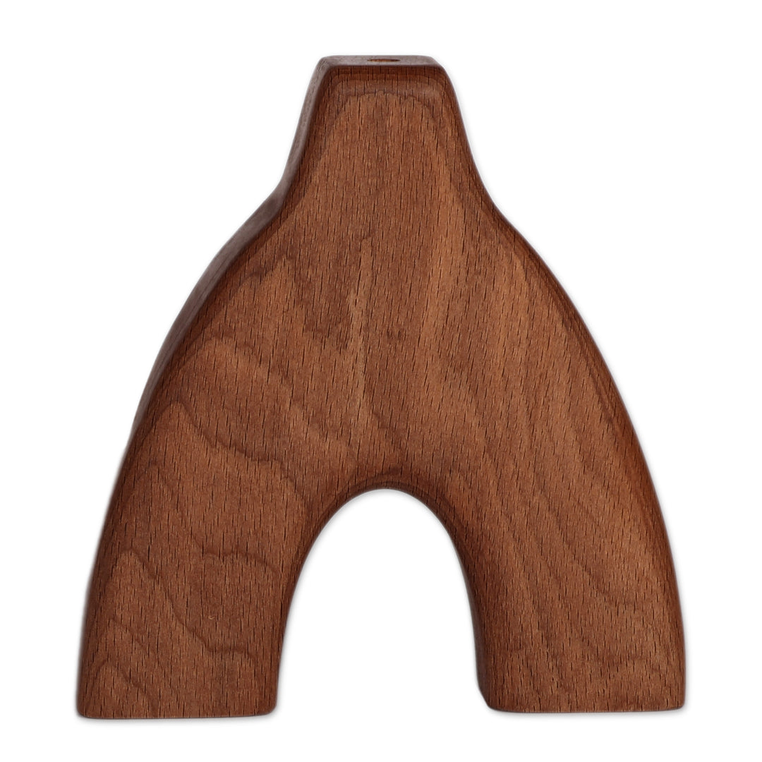 Avant-Garde Handmade Beechwood Decorative Vase from Armenia - Sylvan Duality