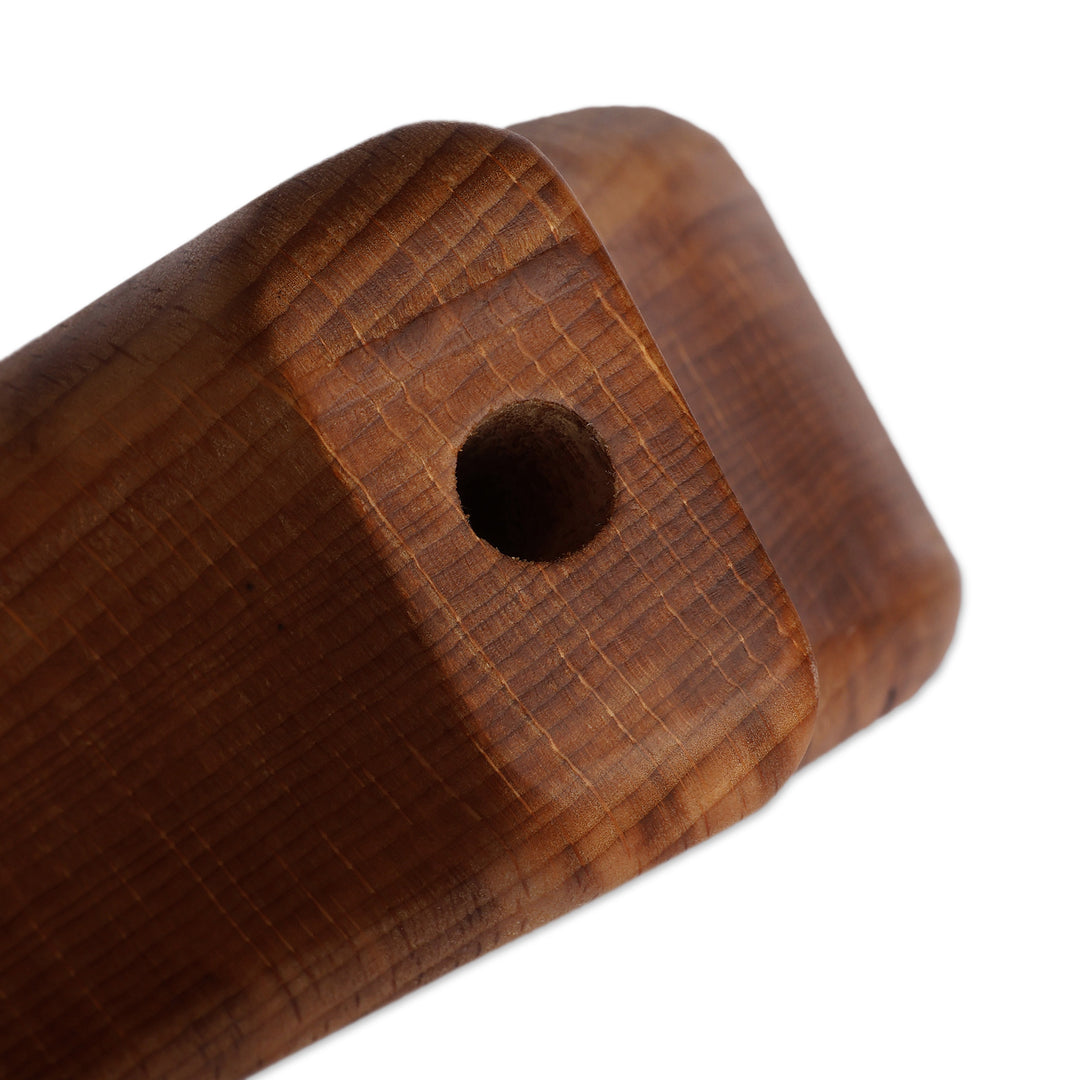 Modern-Themed Carved Natural Brown Beechwood Decorative Vase - Void in Nature