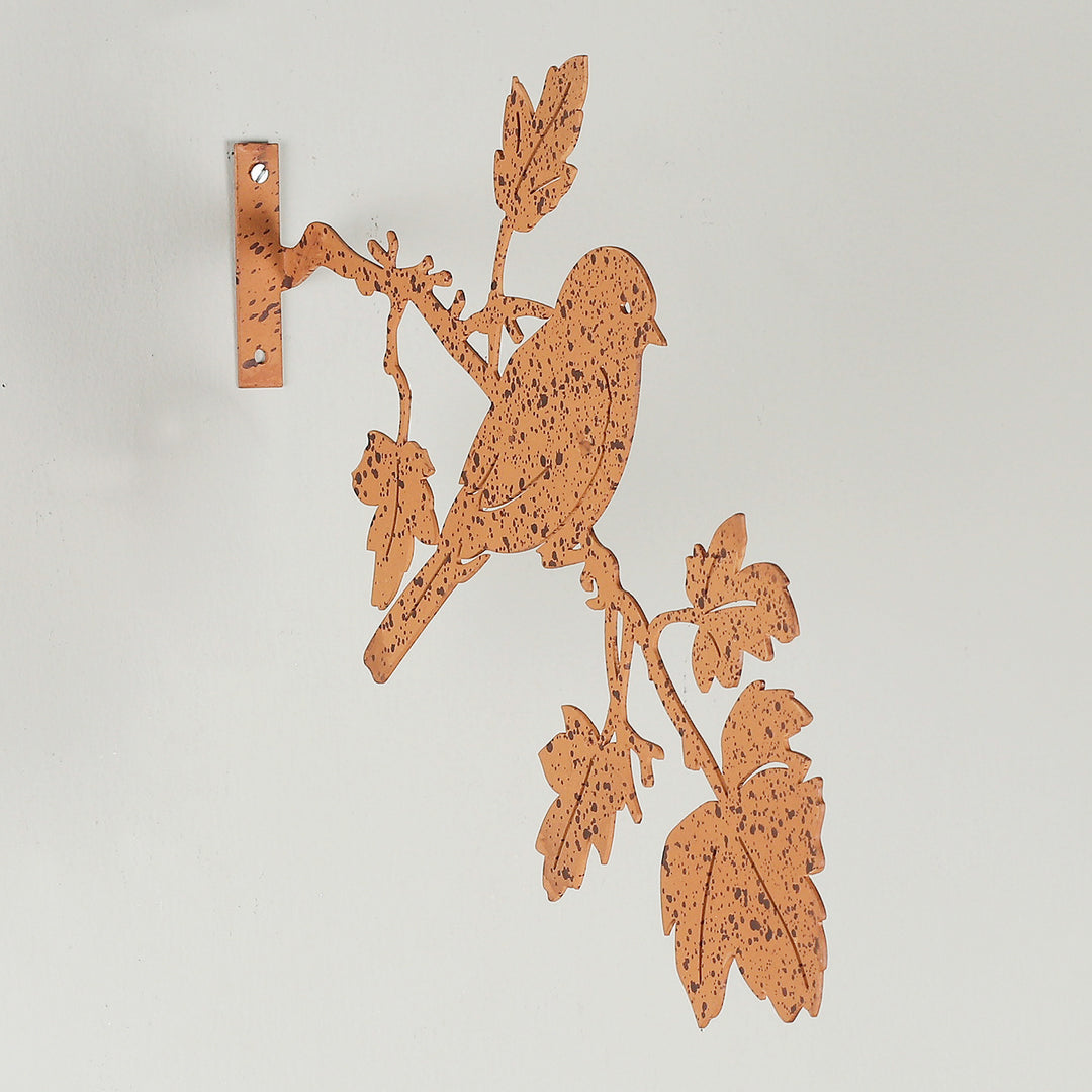 Nature-Themed Bird Iron Wall Accent with a Speckled Pattern - Immortal Nature