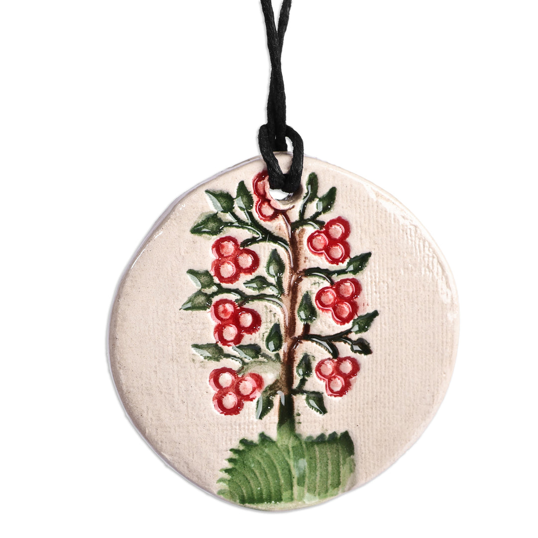 Hand-Painted Classic Tree of Life Ceramic Pendant Necklace - Evergreen Life