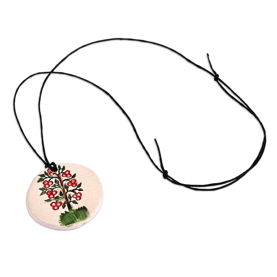 Hand-Painted Classic Tree of Life Ceramic Pendant Necklace - Evergreen Life