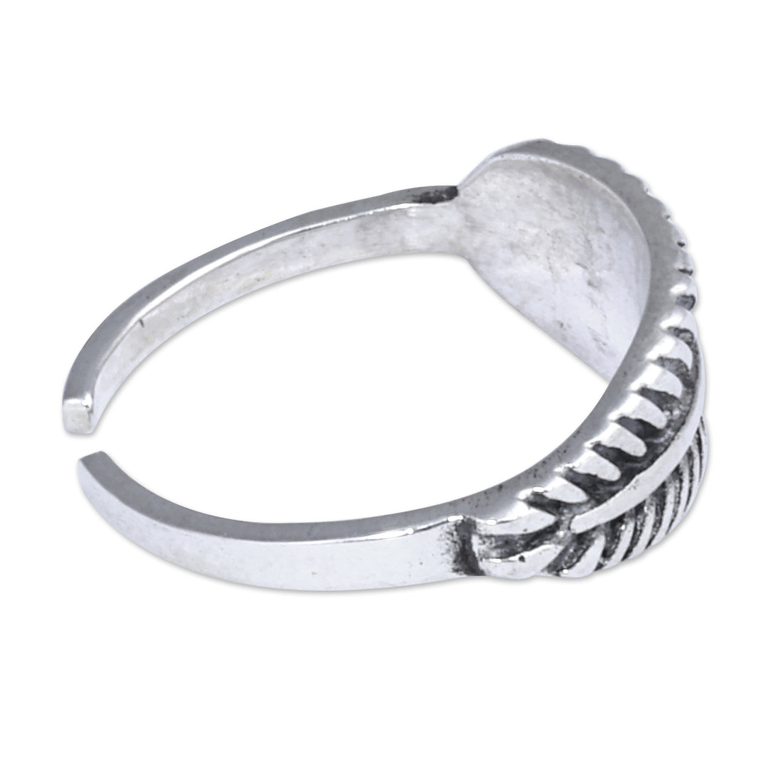 925 Silver Leaf Wrap Ring with Oxidized & Polished Finishes - Eternal Inspiration