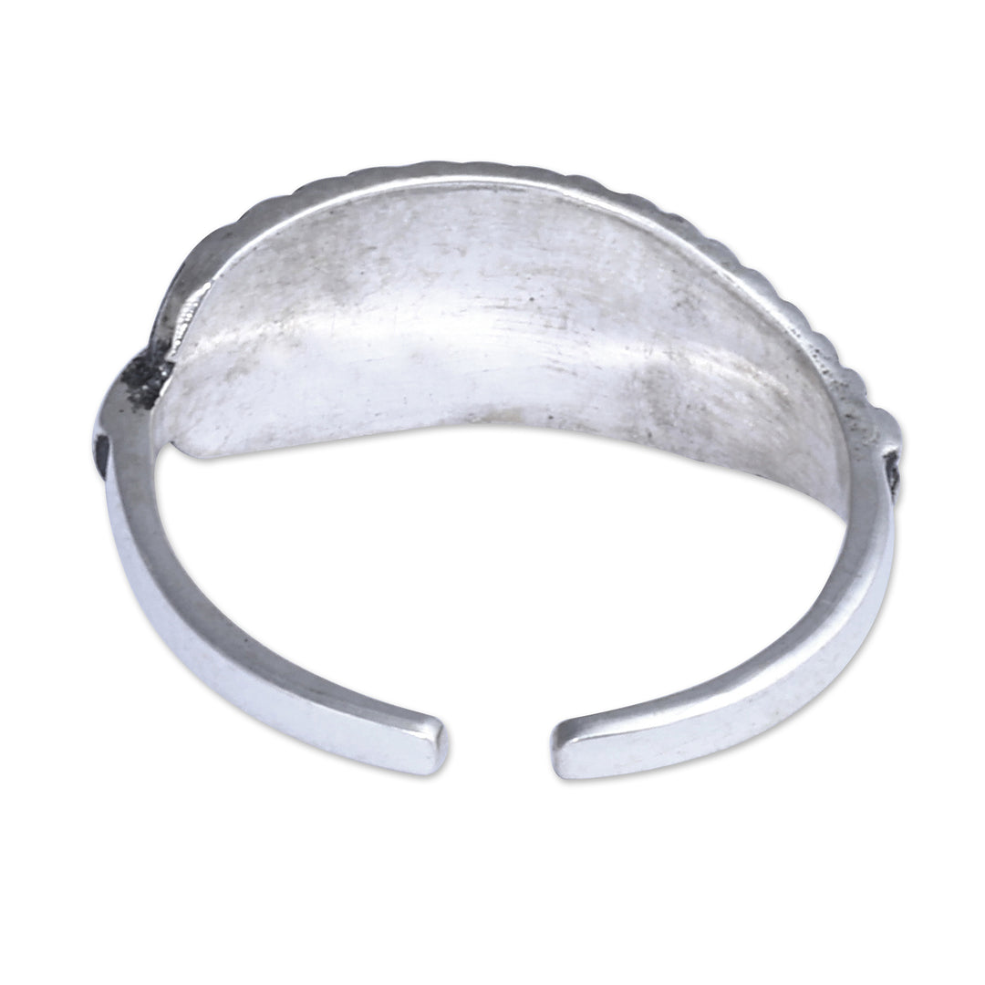 925 Silver Leaf Wrap Ring with Oxidized & Polished Finishes - Eternal Inspiration