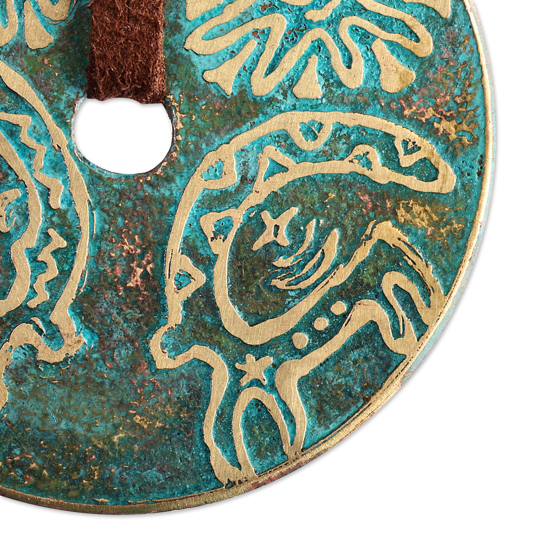 Brass Pendant Necklace with Armenian Goat Petroglyph Motif - Chic Petroglyphs