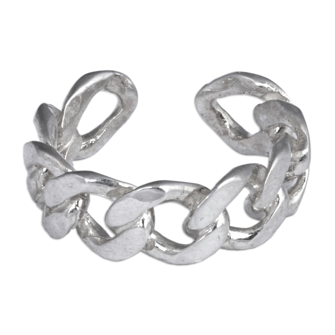 Cable Chain-Shaped Sterling Silver Ear Cuff from Armenia - United Elegance