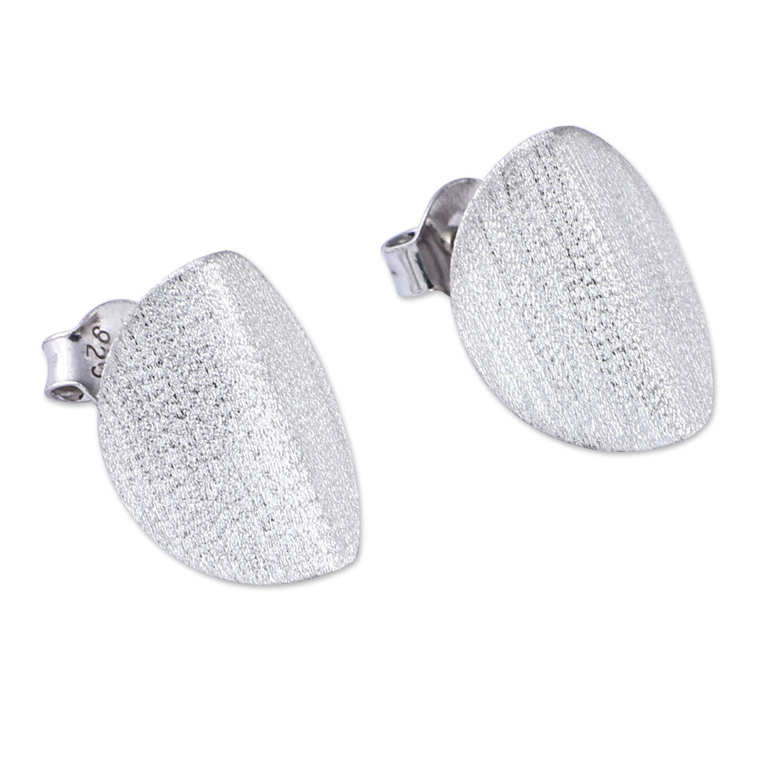 Sterling Silver Drop Earrings with Sandblasted Finish - Split Symmetry