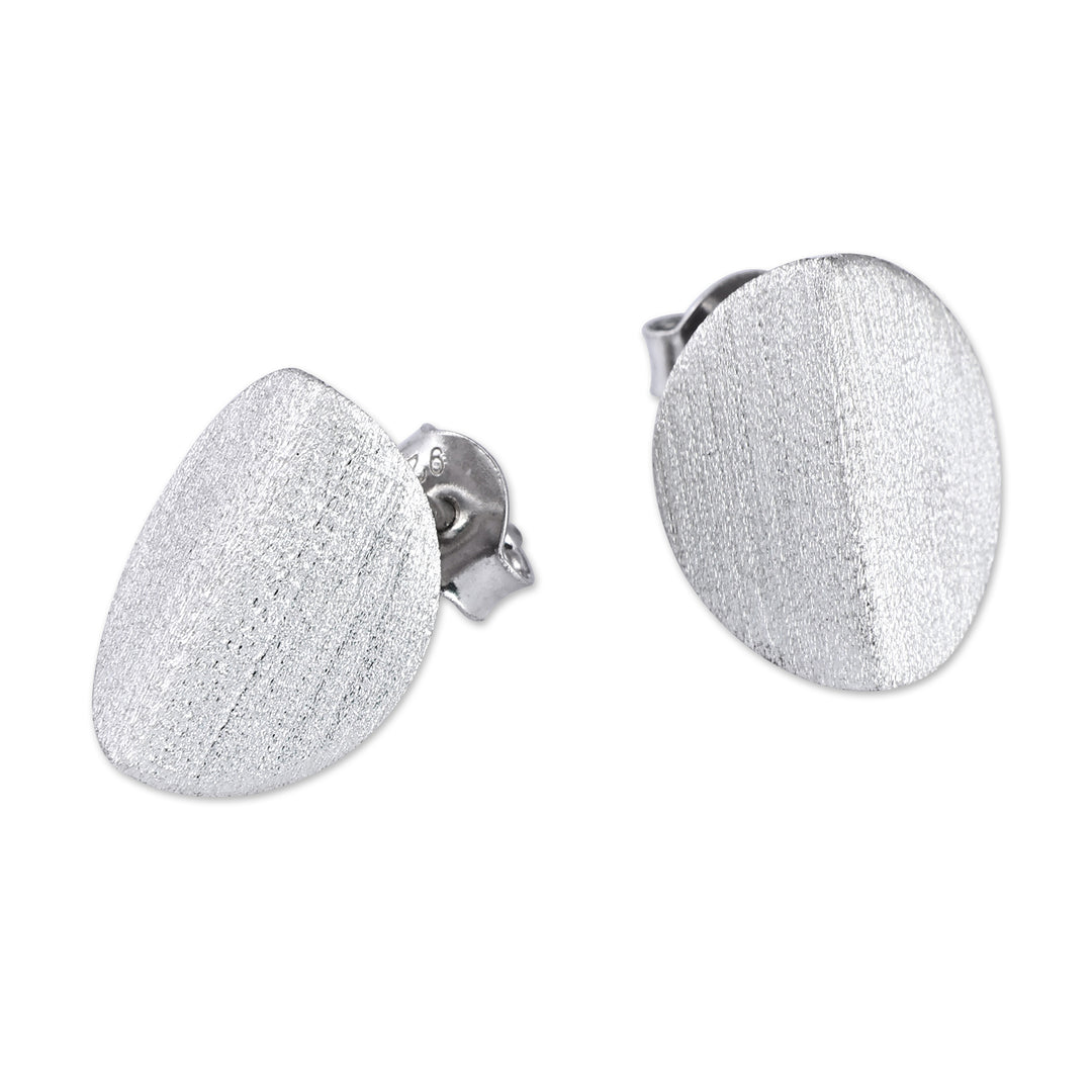 Sterling Silver Drop Earrings with Sandblasted Finish - Split Symmetry