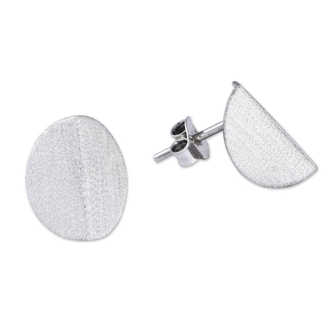 Sterling Silver Drop Earrings with Sandblasted Finish - Split Symmetry