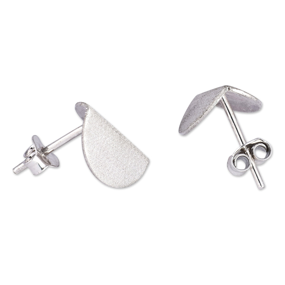 Sterling Silver Drop Earrings with Sandblasted Finish - Split Symmetry