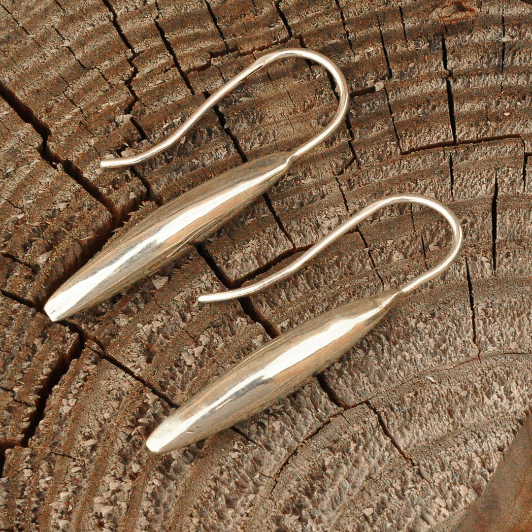 Polished Tulip-Inspired Sterling Silver Drop Earrings - Tulip Ideas