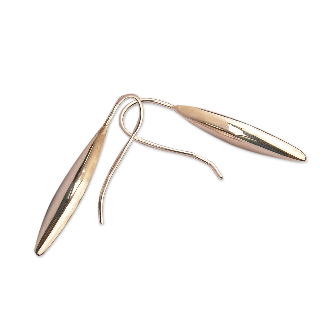 Polished Tulip-Inspired Sterling Silver Drop Earrings - Tulip Ideas