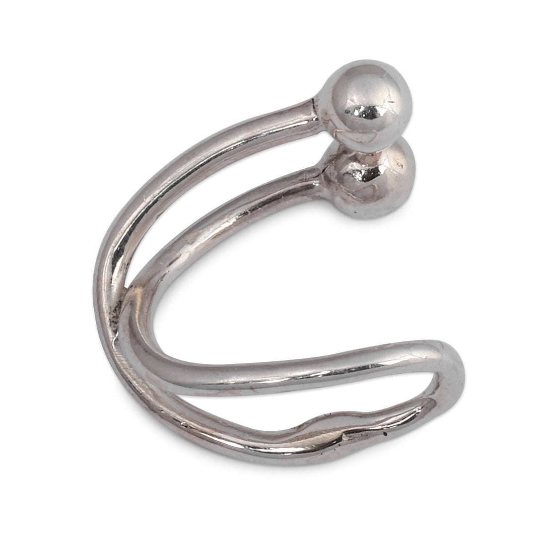 Modern High-Polished Sterling Silver Ear Cuff from Armenia - Dots of Destiny