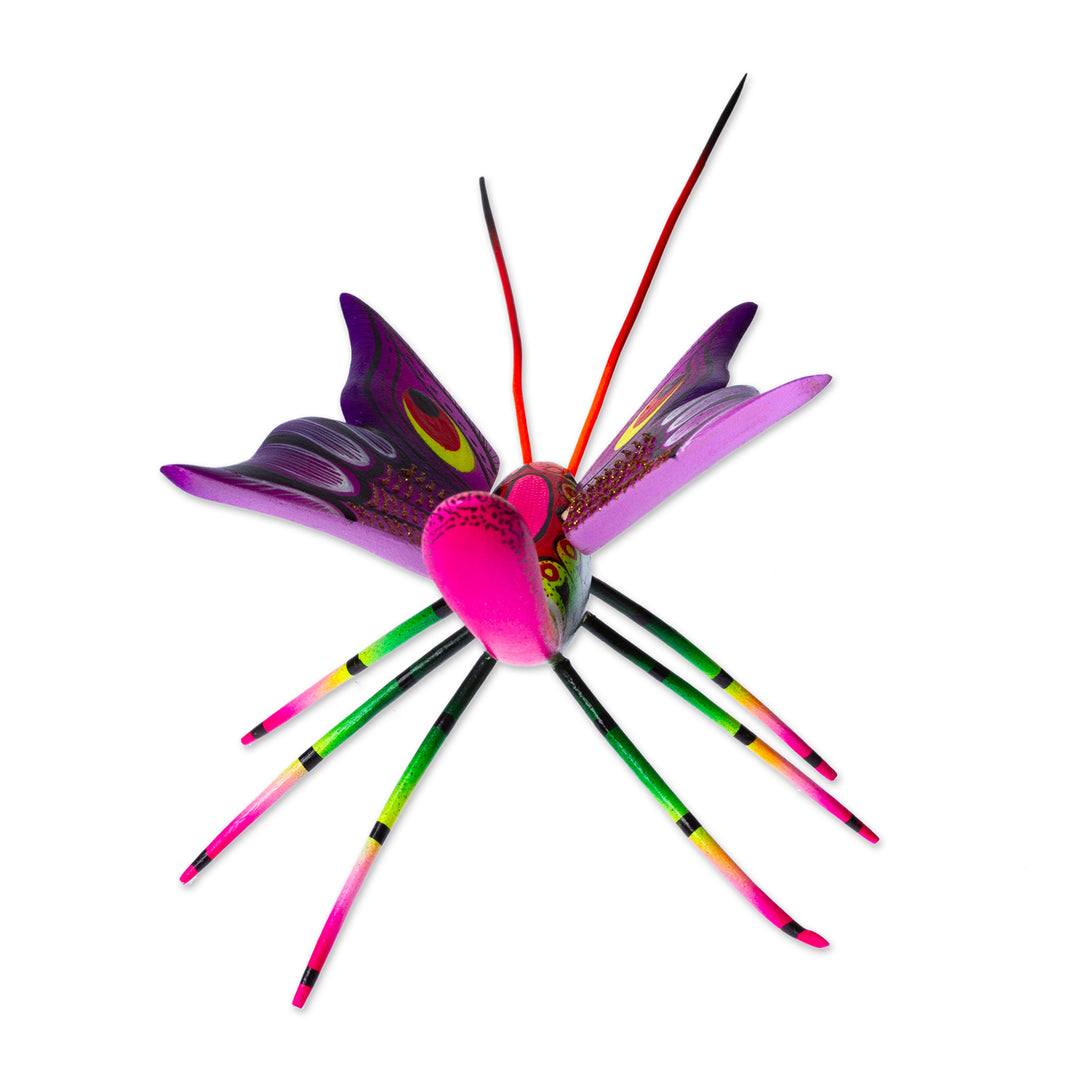 Butterfly-Themed Hand-Painted Copal Wood Alebrije Sculpture - Magical Butterfly